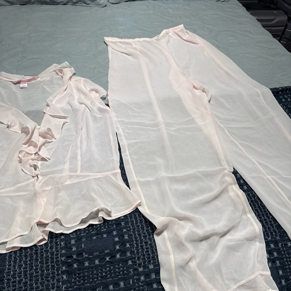 Victoria's Secret Sheer Pink Pajama Set - Picture 6 of 6